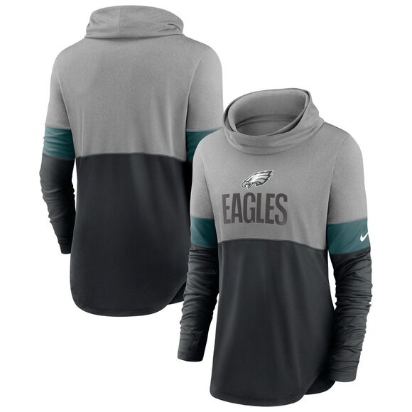 Nike Tops - Women’s Nike Black Heathered Charcoal Philadelphia Eagles Light Cowl Neck Small